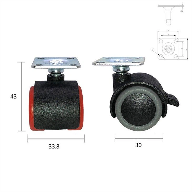 PU 1 Inch Furniture Wheel Caster Amazon Casters For Furniture factory